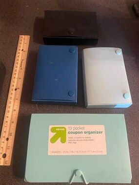13 Pocket Coupon Organizer - Mint/Light Blue/Blue/Black